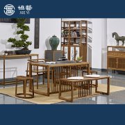 新中式家具乌金石茶桌